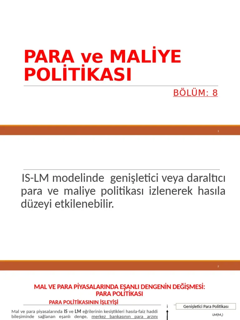 Maliye Politikası ve Para Politikası: Ekonomik İstikrarı Sağlama Stratejileri