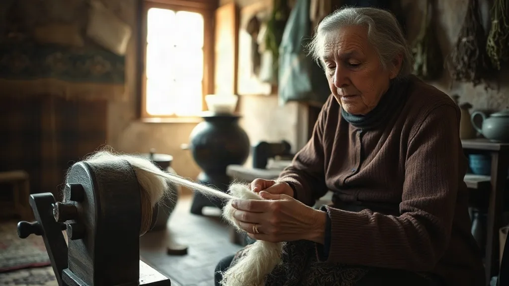 Bolu'da 90'lık Mümtaze Teyze Çıkrıkla Yarım Asırdır Yün Eğiriyor
