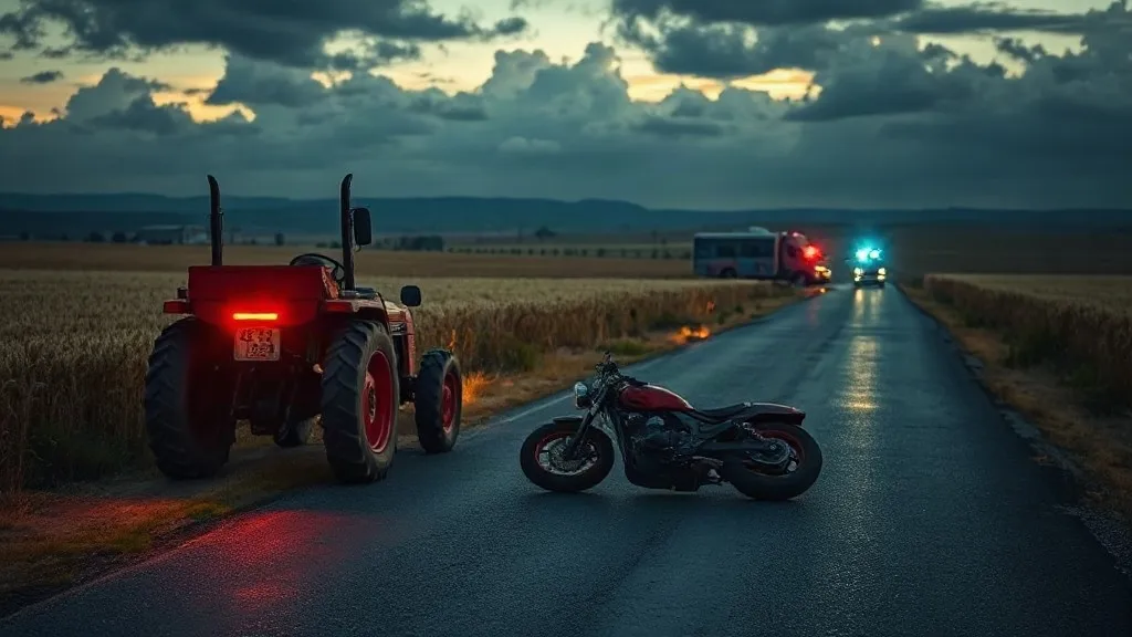 Bafra'da Traktör ile Motosiklet Çarpıştı: Sürücü Hastanede