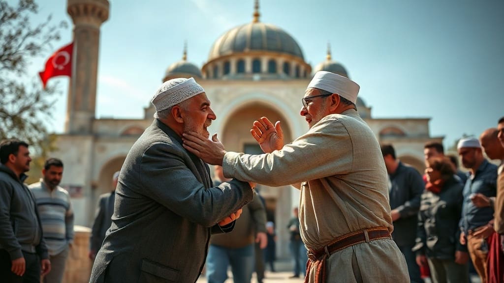 İmam ve Müezzinin Yardım Parası Kavgası: Cami Önünde Tekme Tokat