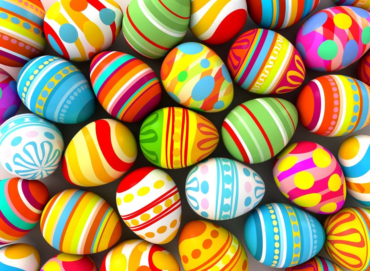 Colorful Eggs And Bunny Designs For Easter Transfers