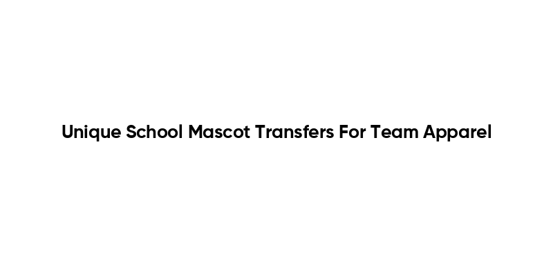 Unique School Mascot Transfers For Team Apparel