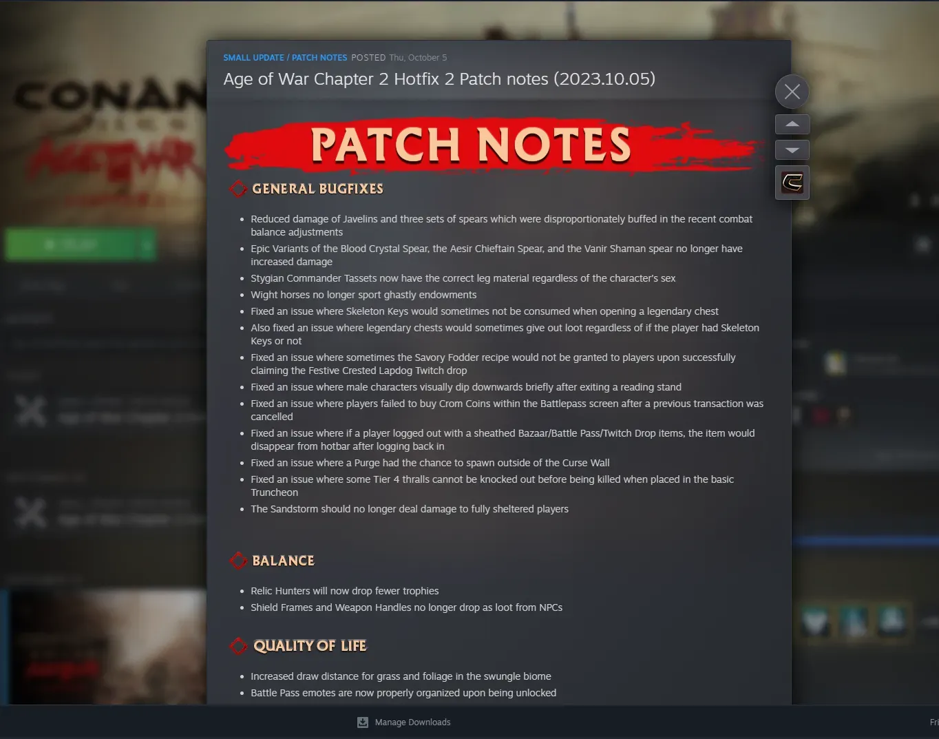 Patch notes that developers and users actually read