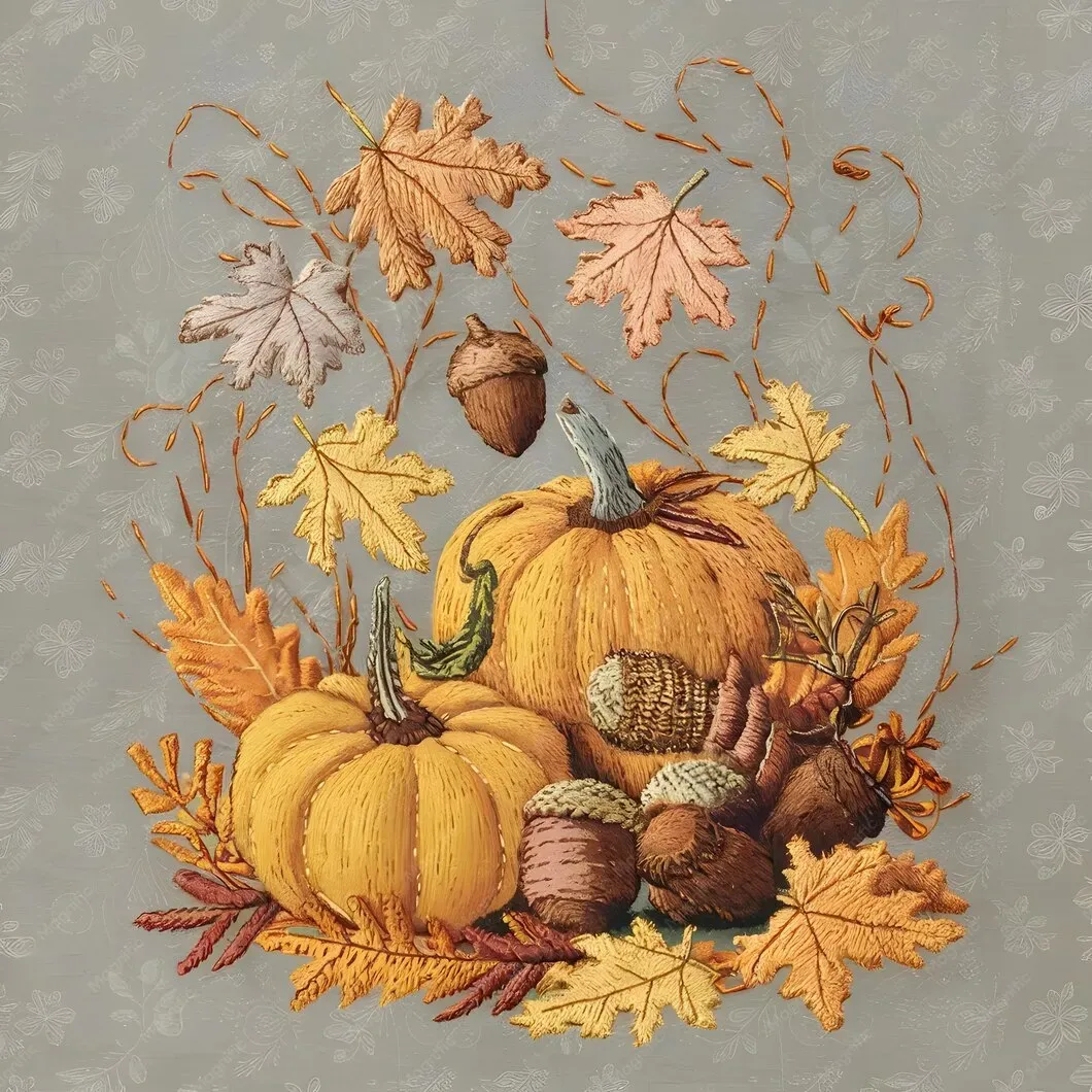 Seasonal Embroidered Design: Cute Patterns for All Year