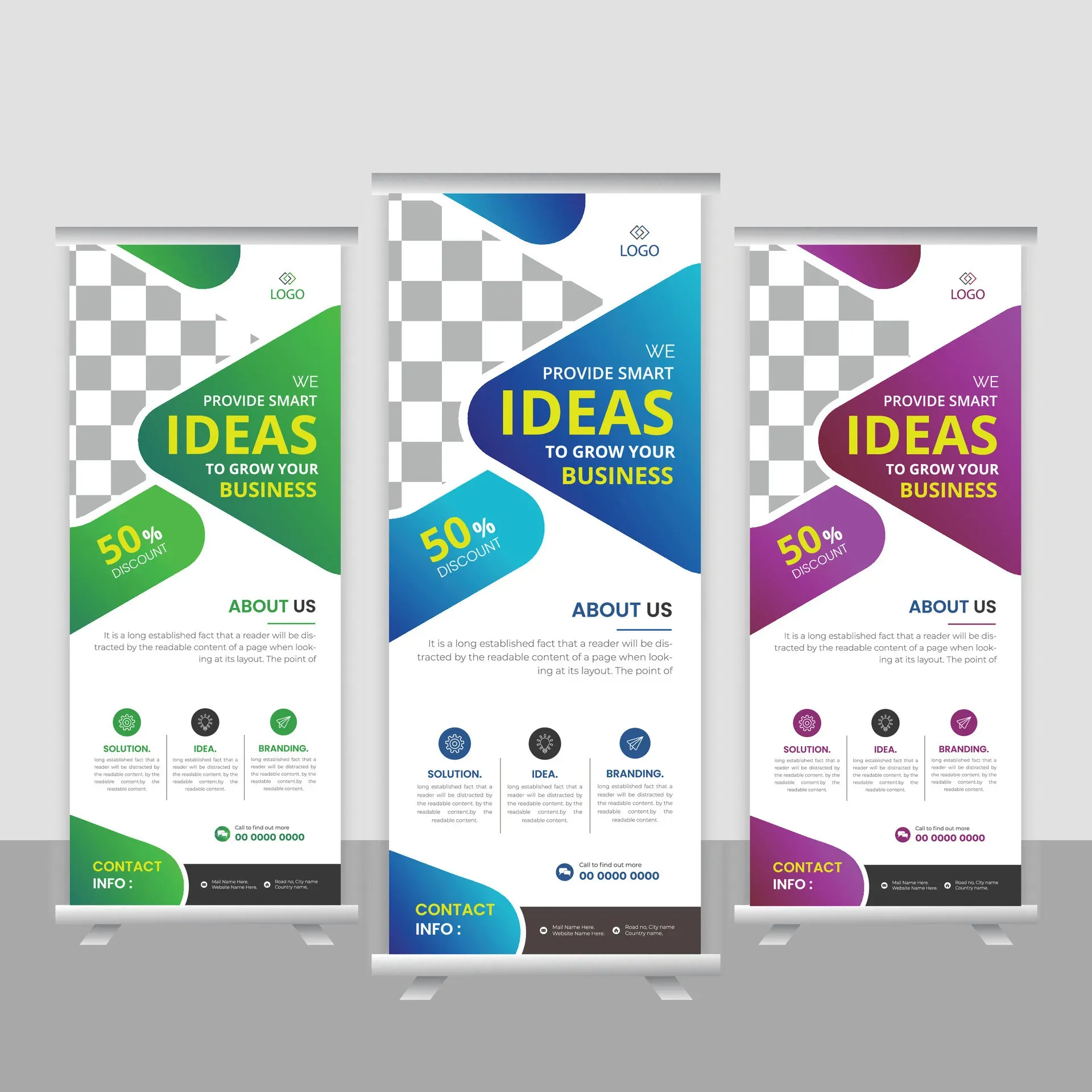 Custom Roll-up design templates for marketers: inspiration
