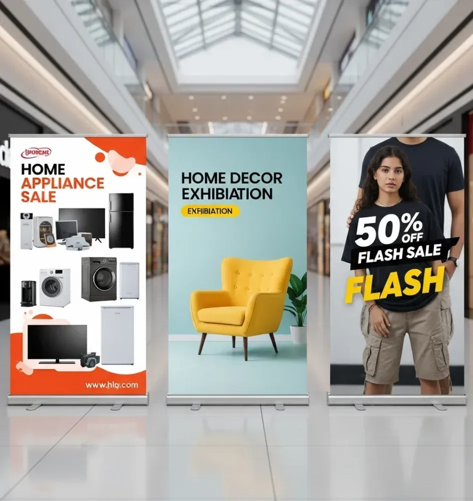 Custom roll-ups for retail environments: Brand on the go