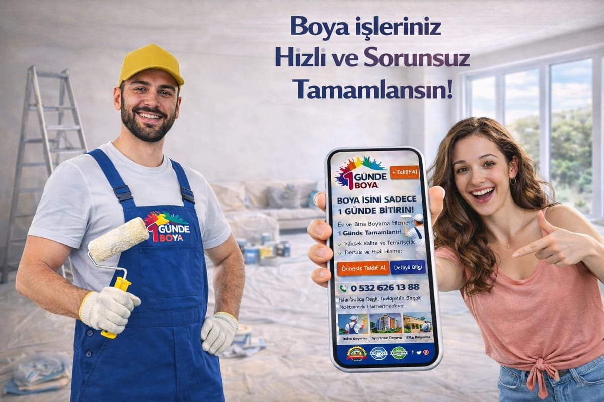 İstanbul Boyacı Arayışınıza Son: 1GÜNDE BOYA® Güvencesiyle Uzman Boyacı Ustası ve Boya Ustası Hizmetleri