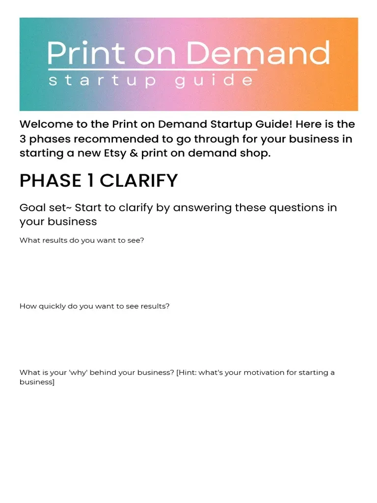 Print on Demand startup guide 2026 for ambitious founders